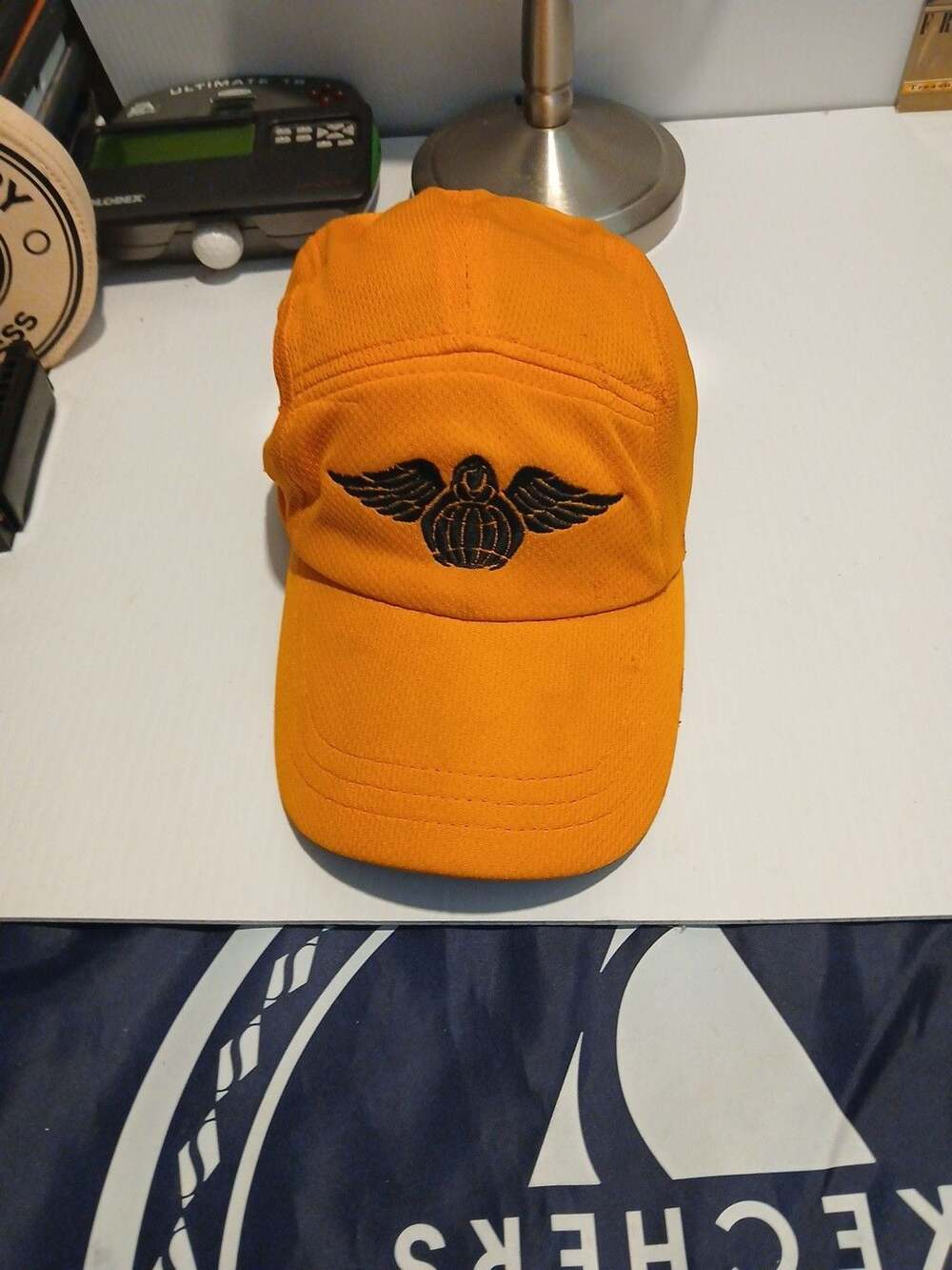 Headsweats Baseball Cap Orange Airborne Wings Embroidered Hat